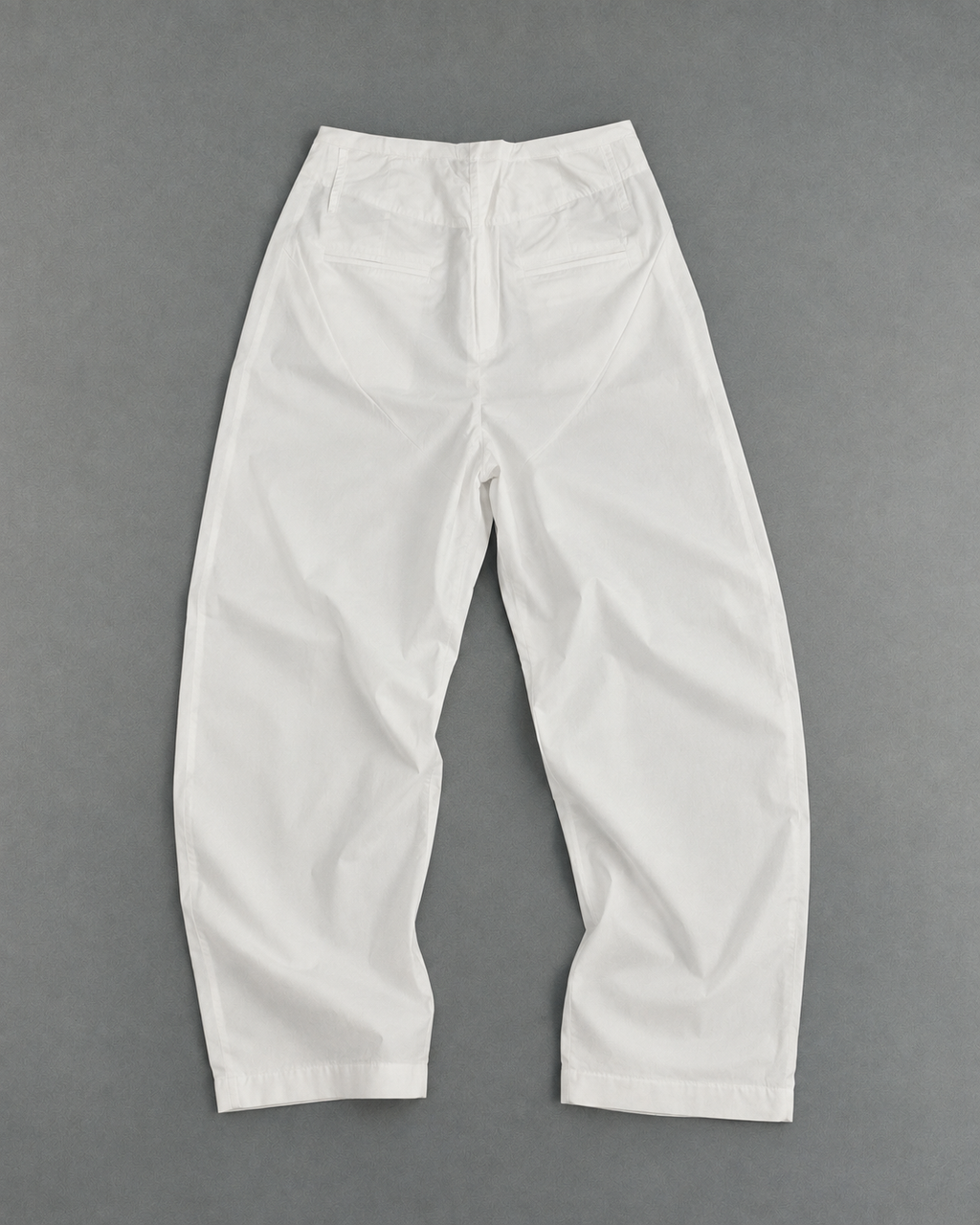 Adjustable Hem Wide Pants – White