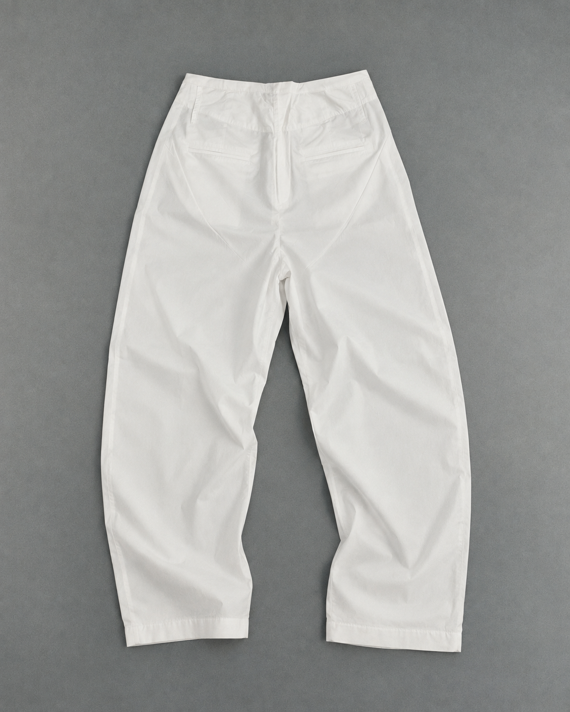 Adjustable Hem Wide Pants – White