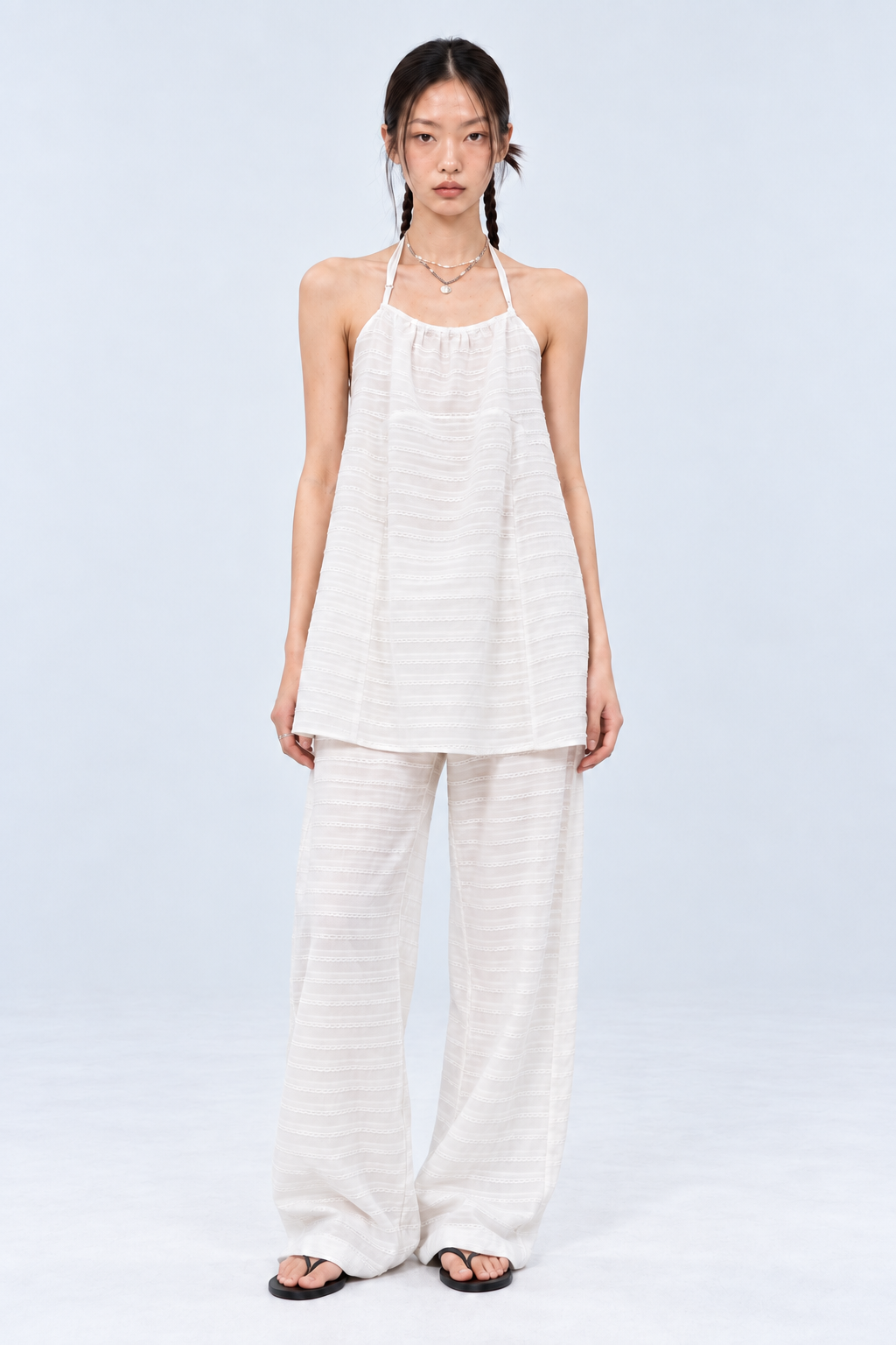 Halter Top & Wide Pants Set – Ivory