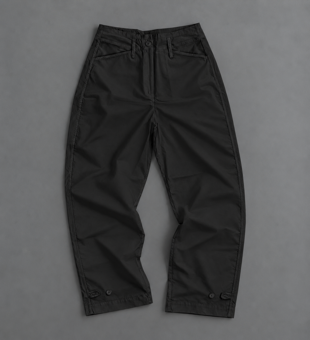 Adjustable Hem Wide Pants – Black