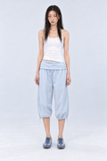 Draped Waist Balloon Pants – Sky Blue