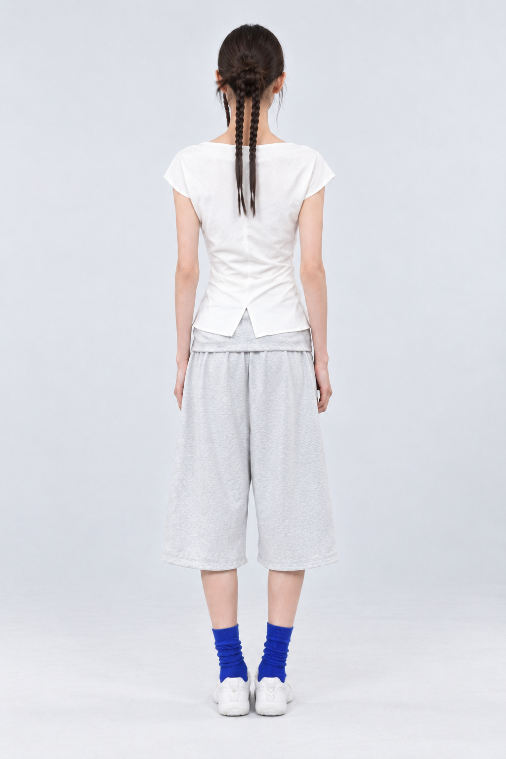 Draped Waist Balloon Pants - Grey