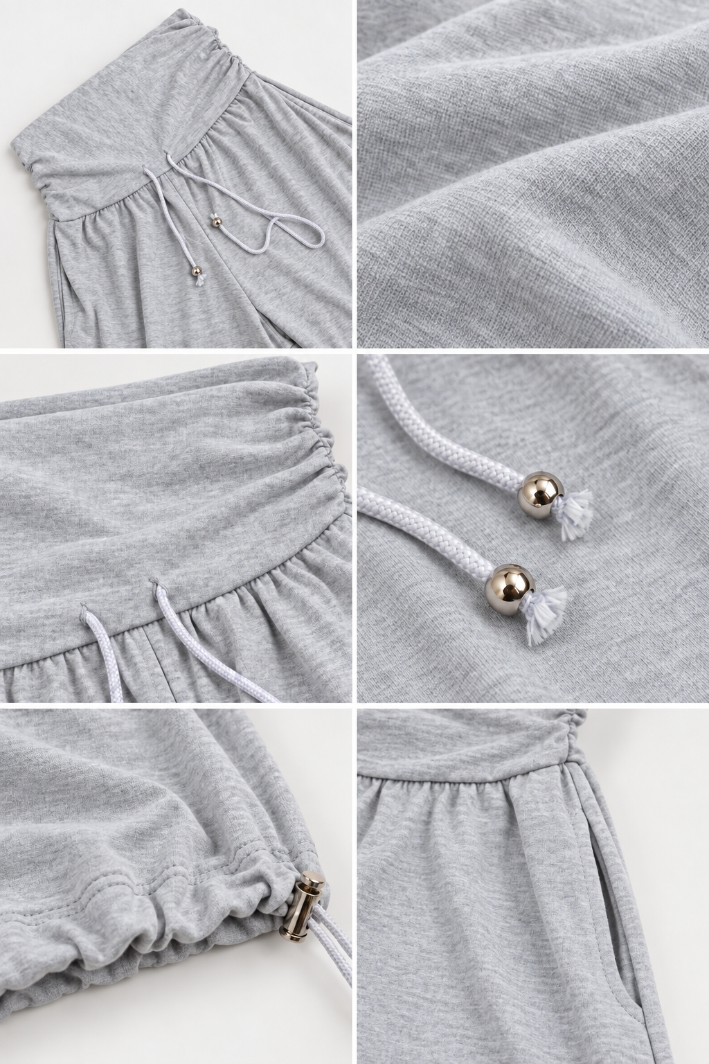 Draped Waist Balloon Pants - Grey