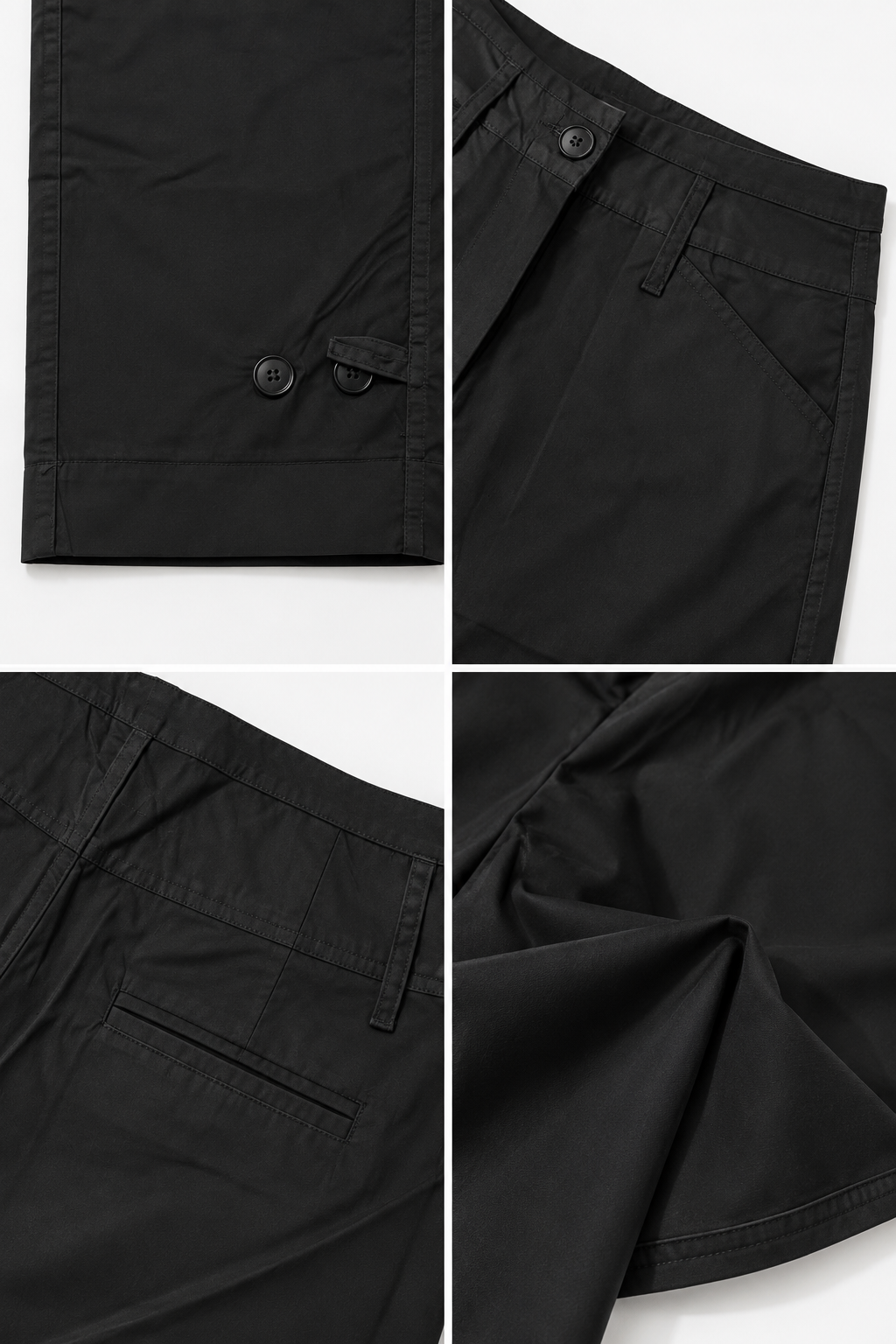 Adjustable Hem Wide Pants – Black
