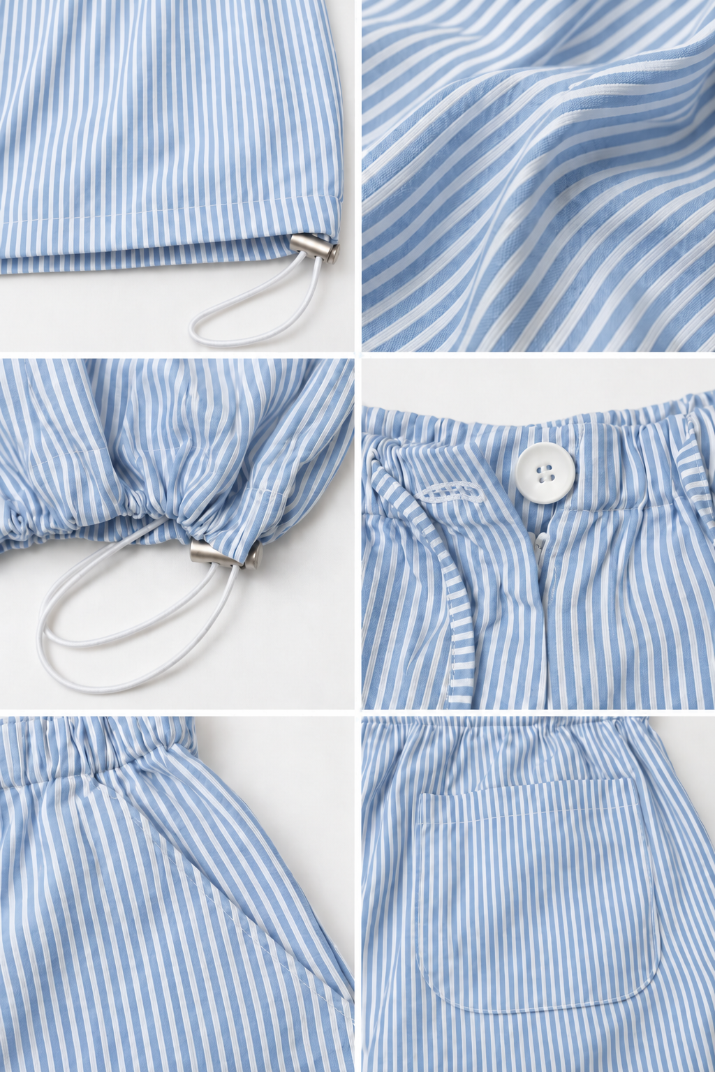 Stripe Wide Pants – Sky Blue
