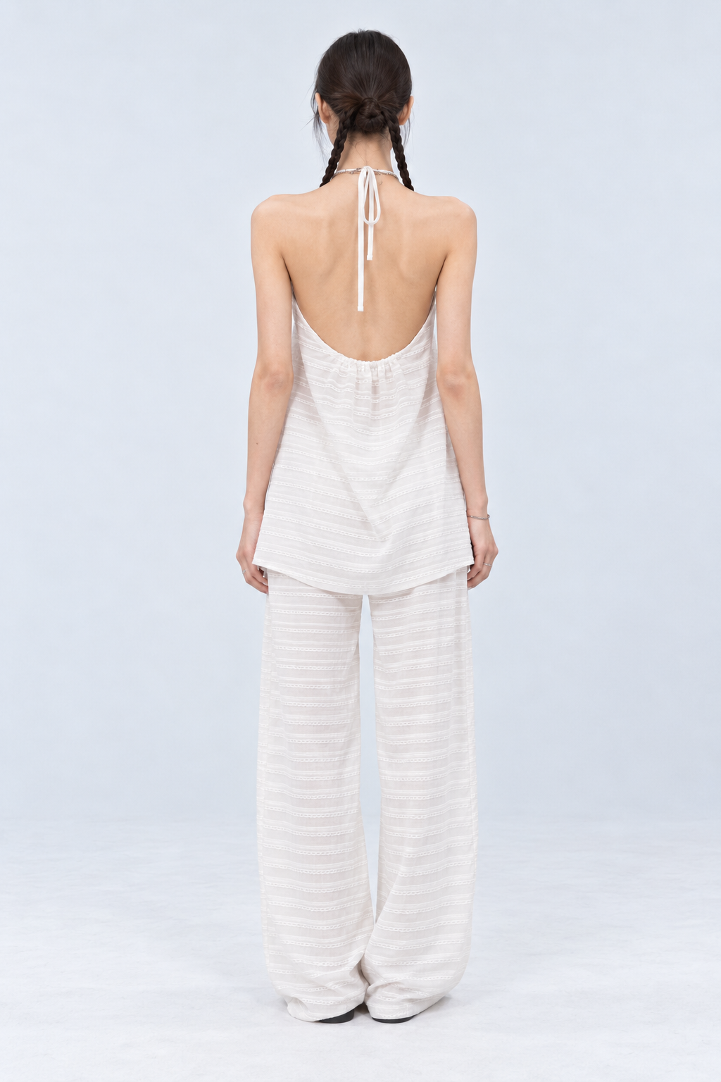 Halter Top & Wide Pants Set – Ivory