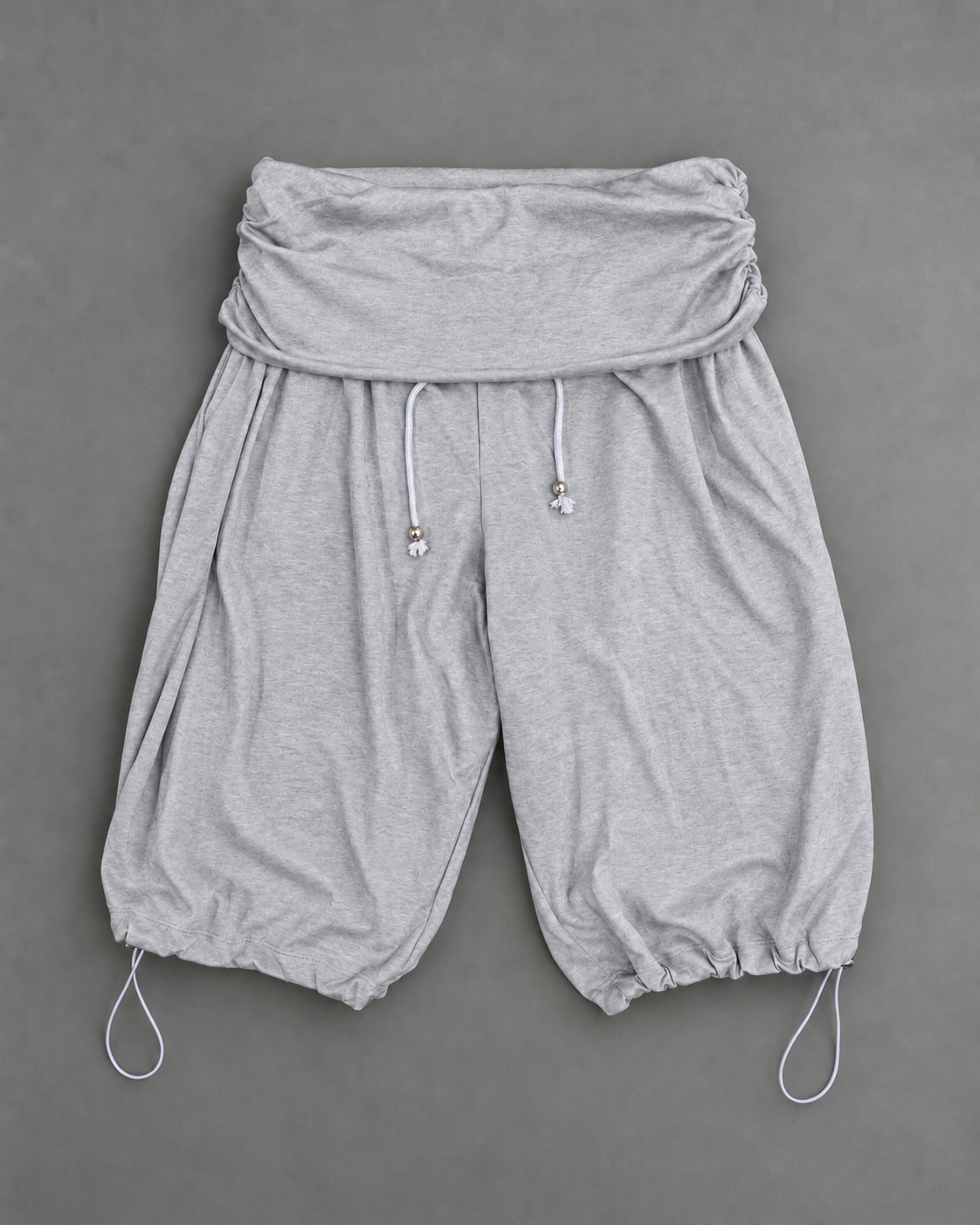 Draped Waist Balloon Pants - Grey