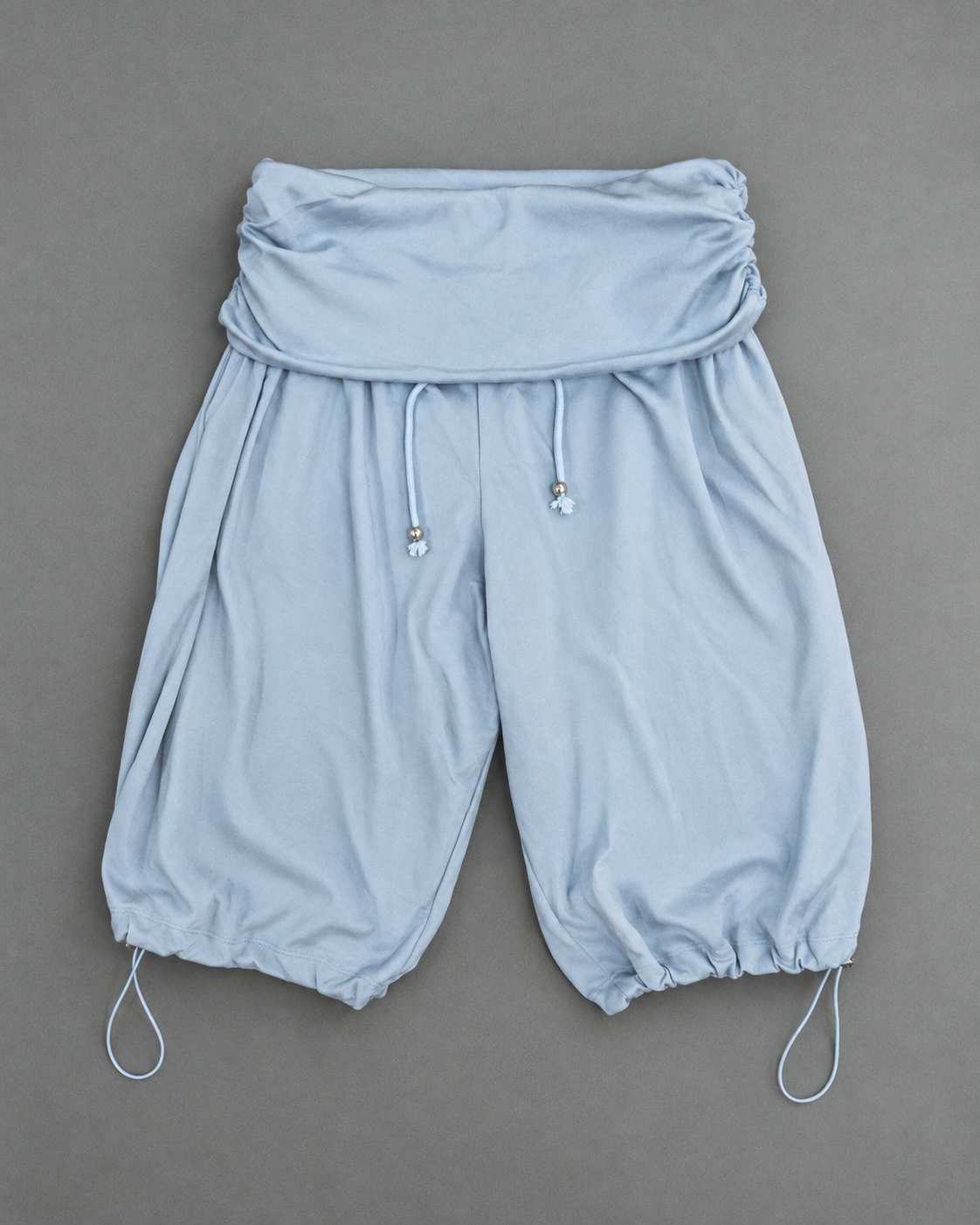 Draped Waist Balloon Pants – Sky Blue